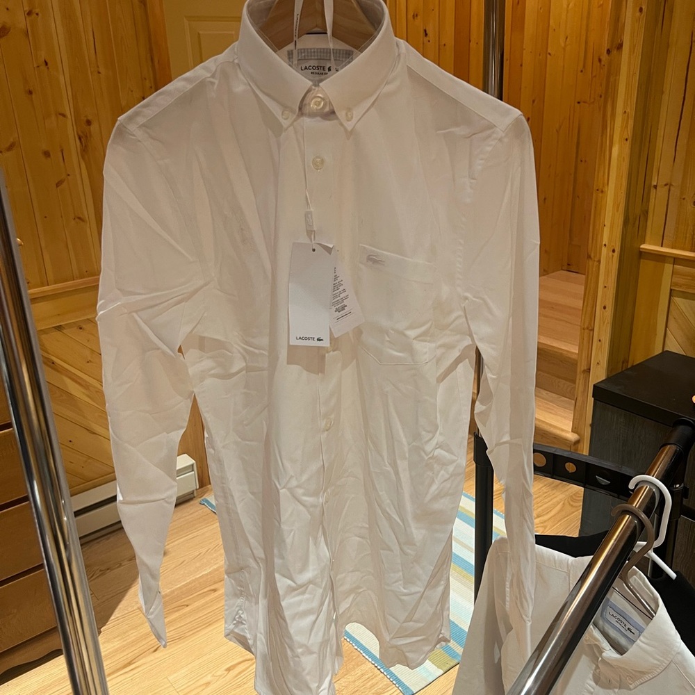 Lacoste Men's Crisp White Dress Shirt